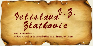 Velislava Zlatković vizit kartica